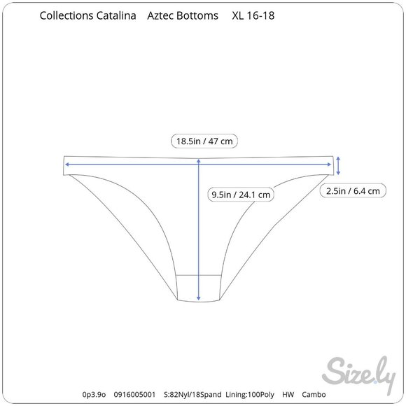 Collections by Catalina Womens Tankini Bottoms Swimsuit XL 16-18 Low Rise - Picture 7 of 7